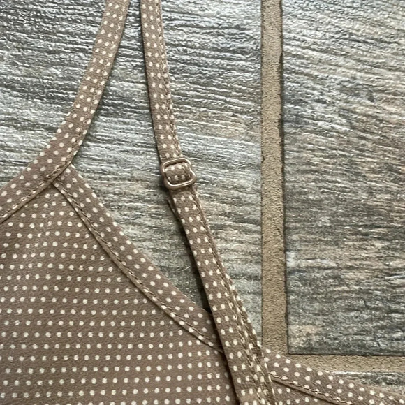 Club Monaco silk camisole Tan Small White polkadot design Women’s size M - Picture 8 of 11